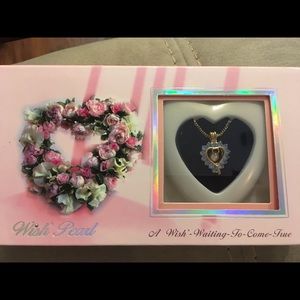 WISH PEARL necklace blue cubic zirconia by LUCORAL & LUPEARL jewelry